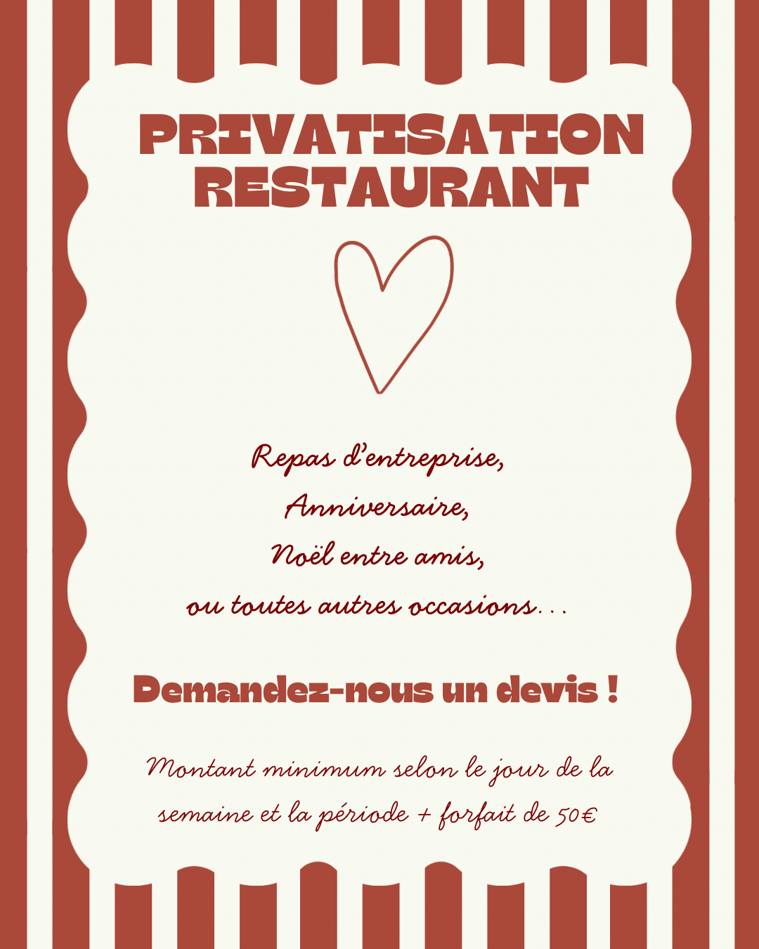 Privatisation du restaurant